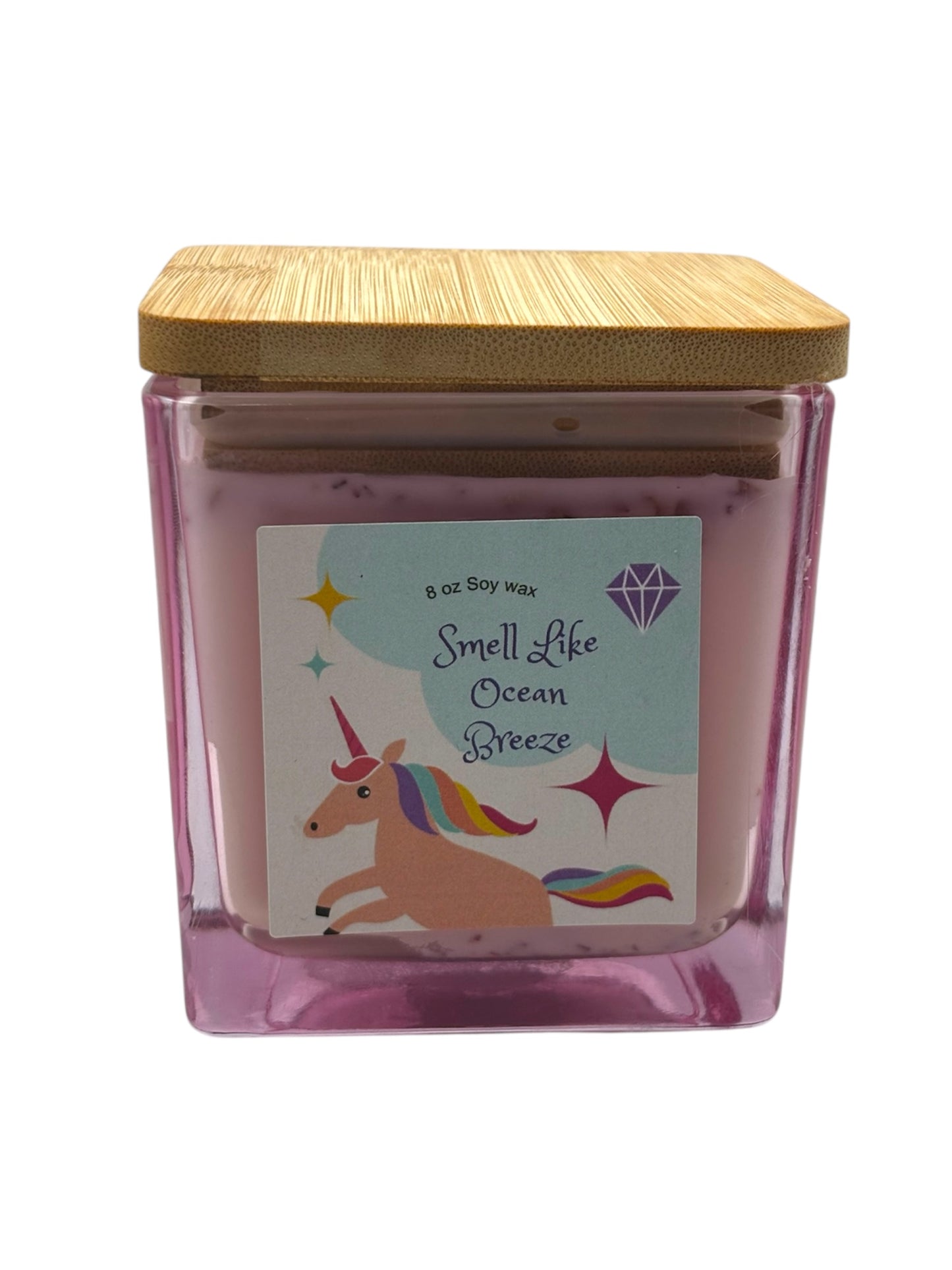 🌊 Ocean Breeze Rose-Infused Soy Candle – 9oz Unicorn Energy 🌹🕯