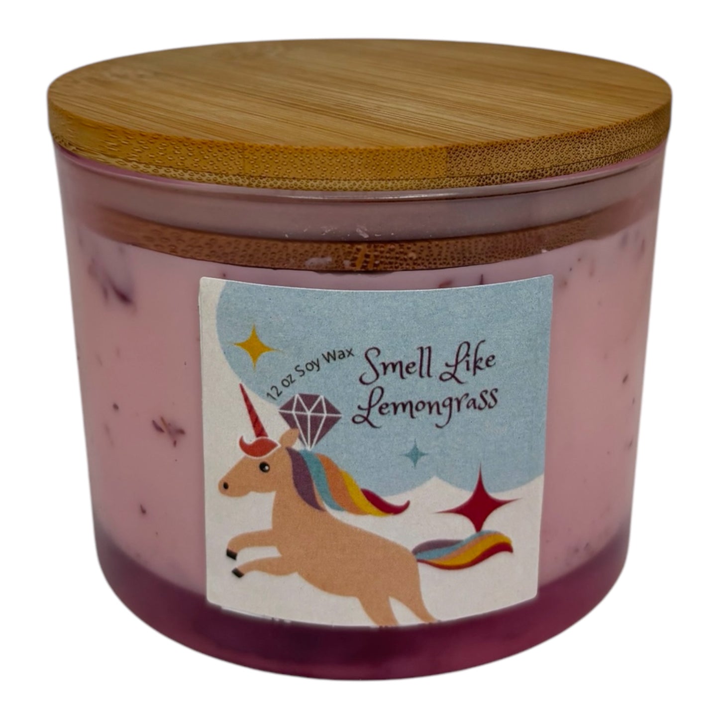 Smell Like Lemongrass Candle Infused with Rose's Pestles