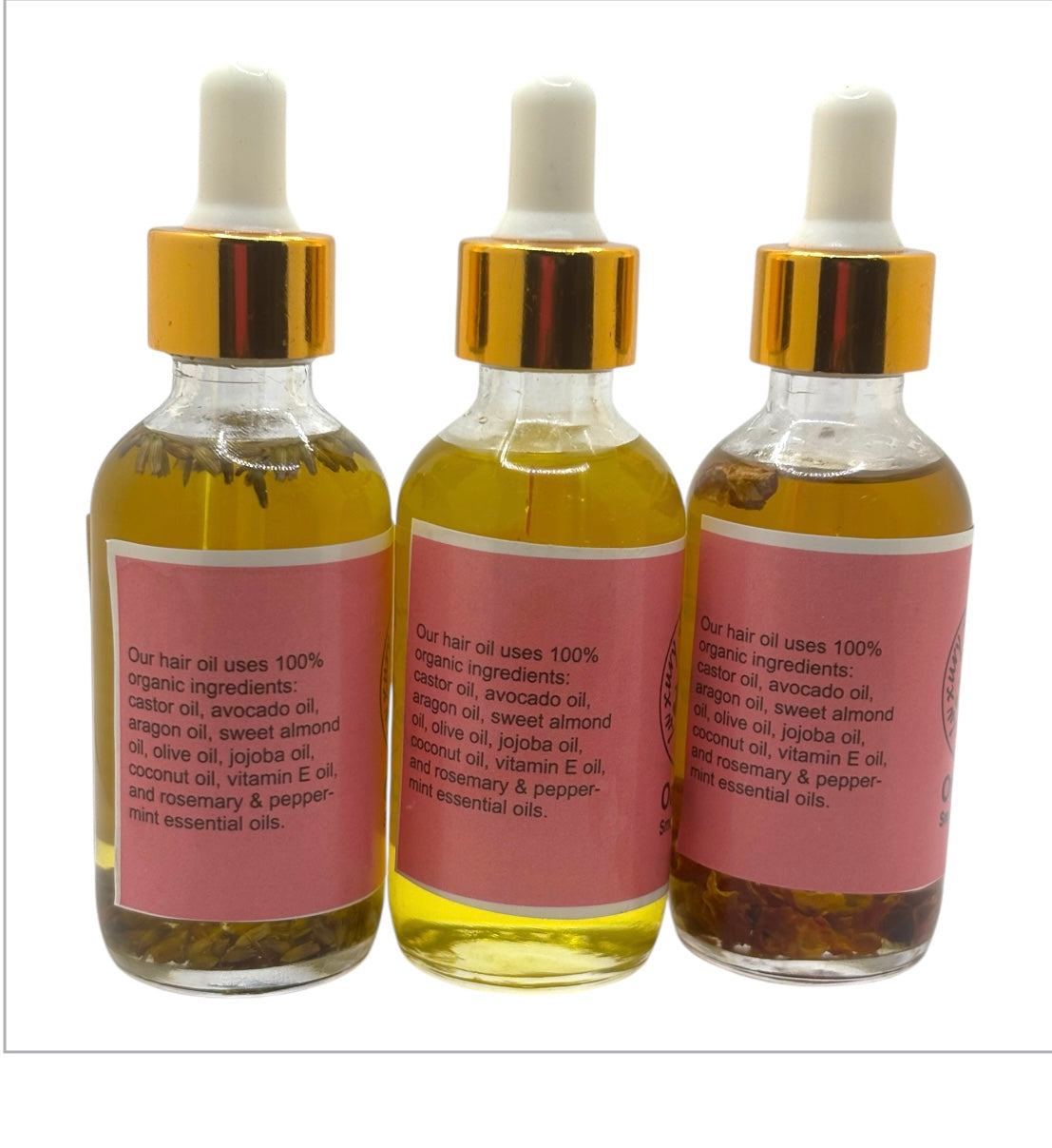 Set of three 3 In 1 Organic oil(Hair, Face & body oil ) Infused With Roses ,& Lavender