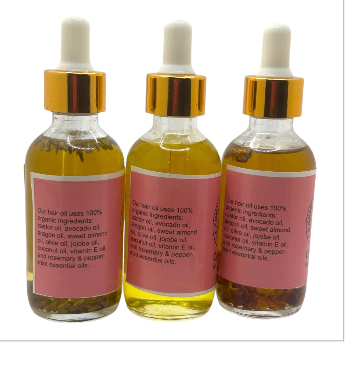 Set of three 3 In 1 Organic oil(Hair, Face & body oil ) Infused With Roses ,& Lavender