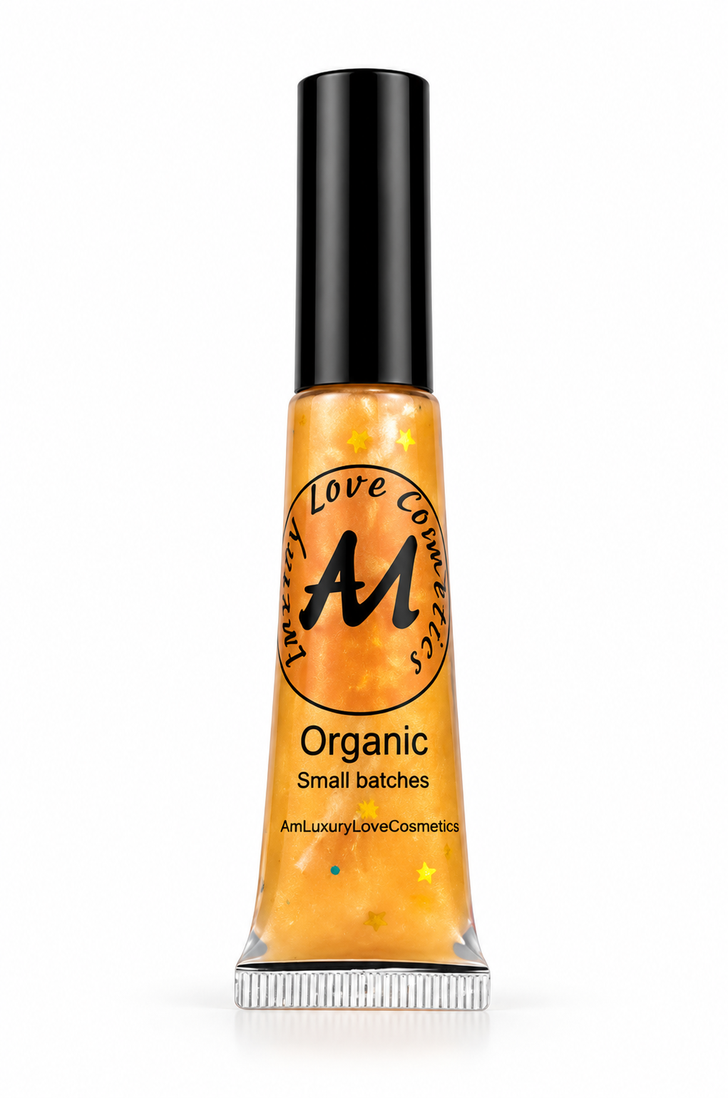 Gold Glitter Star Kiss with Sweet Orange Lip Gloss -Organic Lip Gloss- 15ml