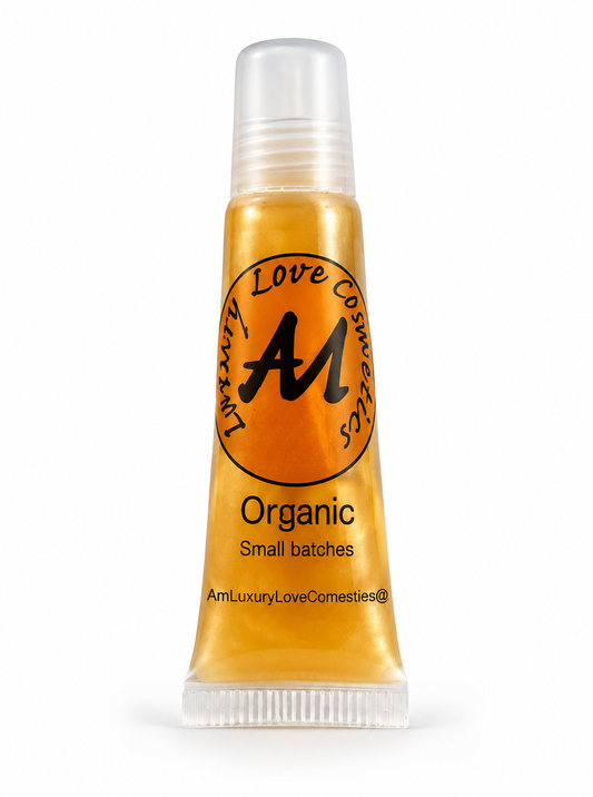 Gold Digger – 10ml Organic Lip Gloss with Gold Shimmer &amp; Sweet Orange Essential Oil