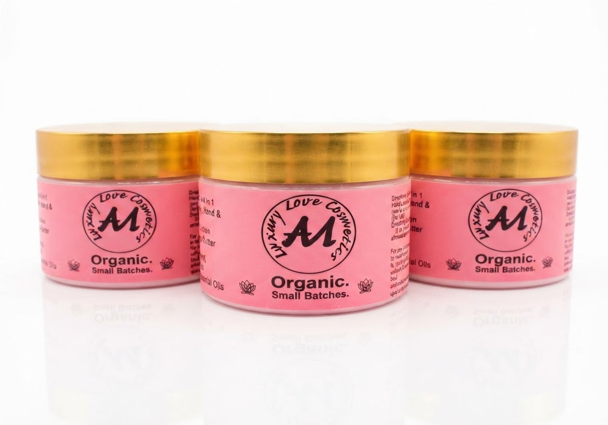 The Ultimate I'M IN LOVE Glow Trio 3 Piece Organic Luxury Lotion Set (Shea Mango & Cocoa Butter )
